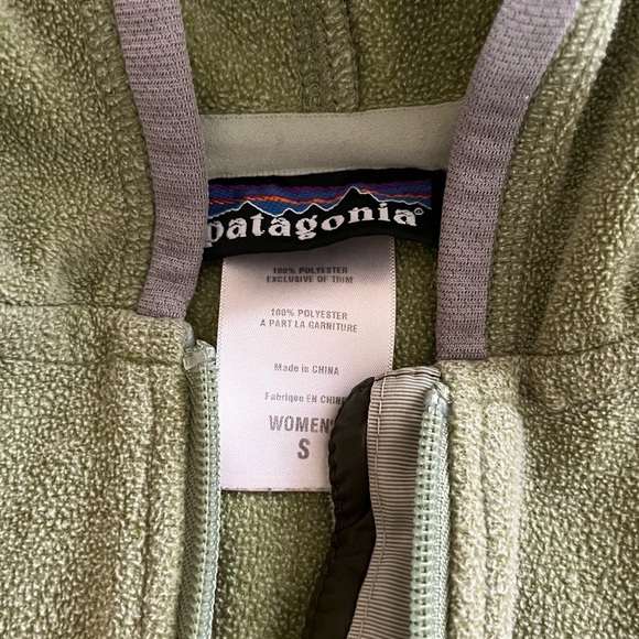 Patagonia Green Fleece Hoodie Sweatshirt Jacket - Picture 4 of 7